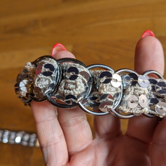 Unbranded Accessories - SOLD: Unbranded Silver Sequin Chain Belt